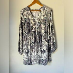 Free People tunic dress mini rain or shine paisley